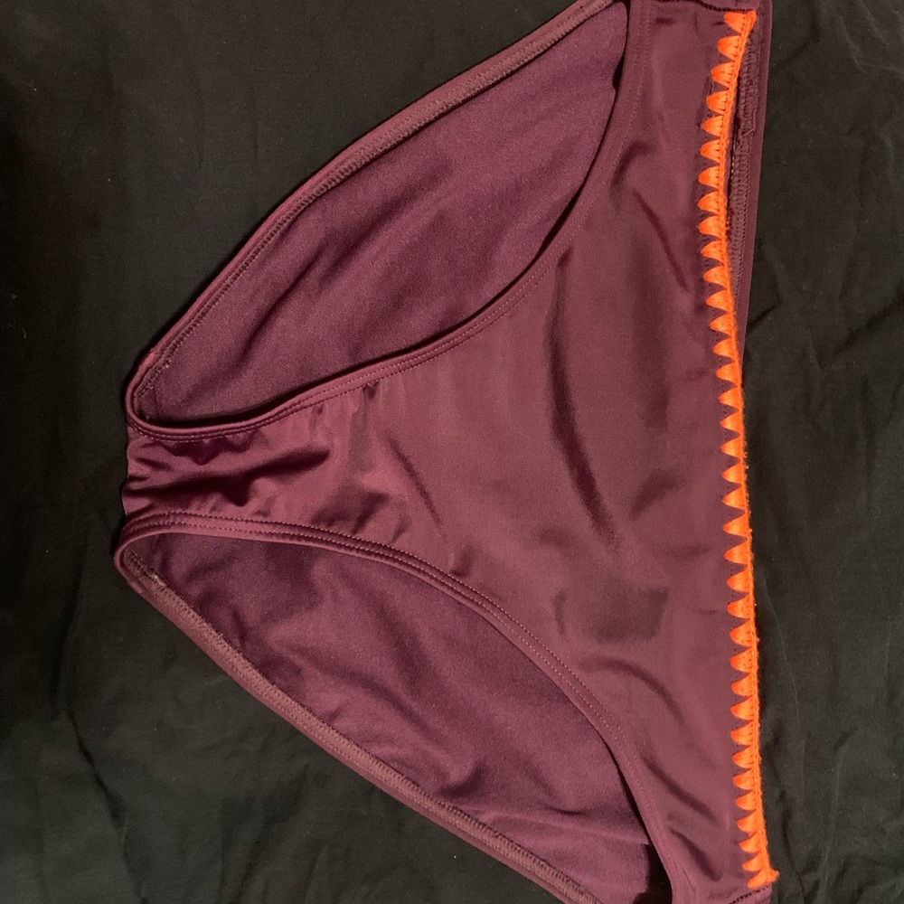 Maroon and bright orange Bikini Bottoms